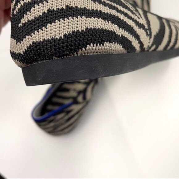Rothy's The Point Black Zebra Flats Size 5 - Picture 13 of 15